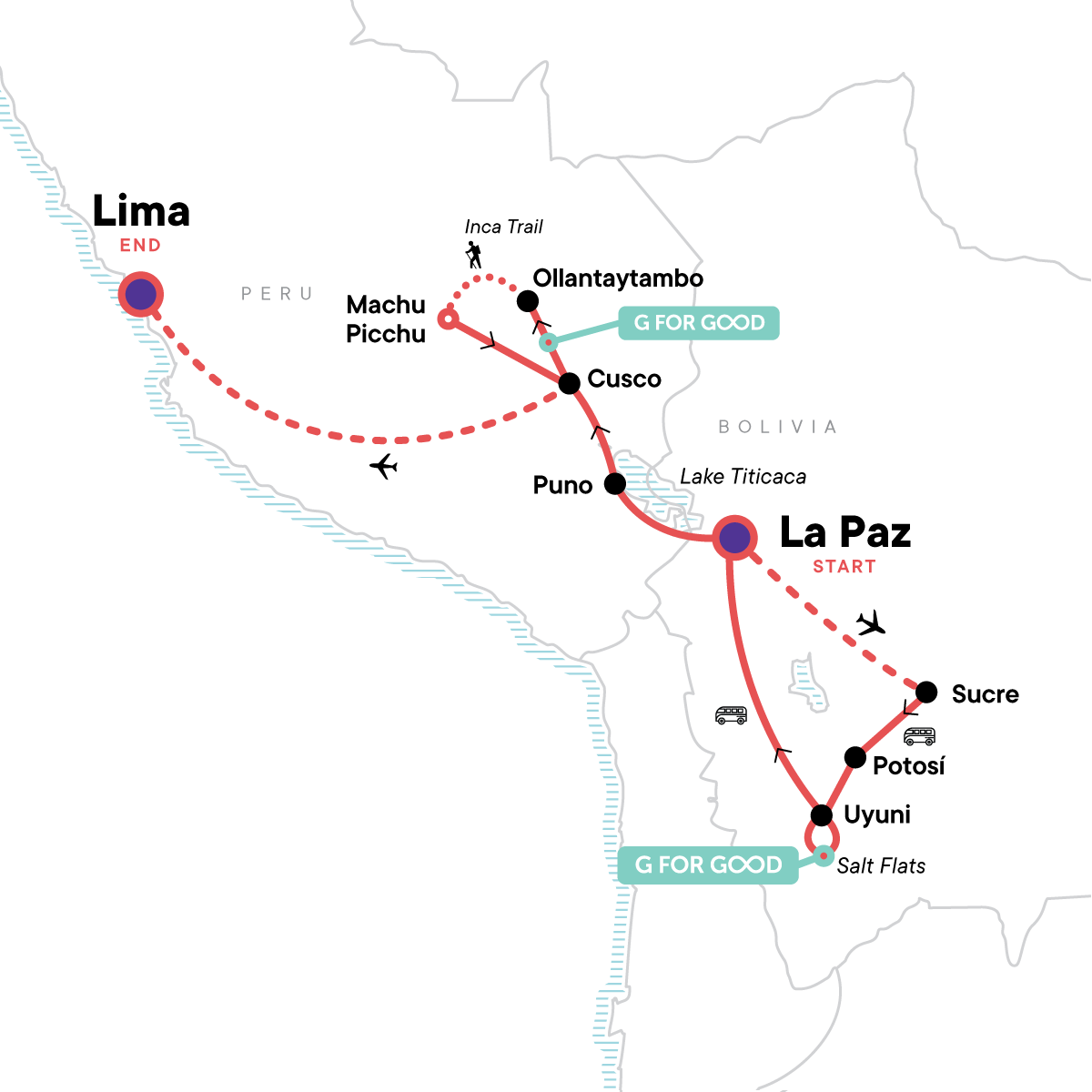 Bolivia to Peru: Lakes, Salt Flats & Machu Picchu