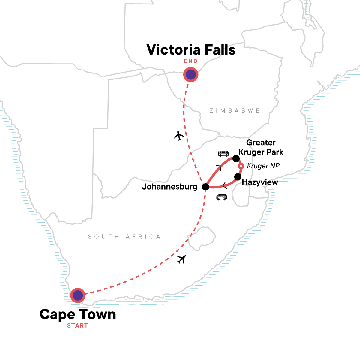 Cape Town, Kruger, & Victoria Falls Wildlife Safari
