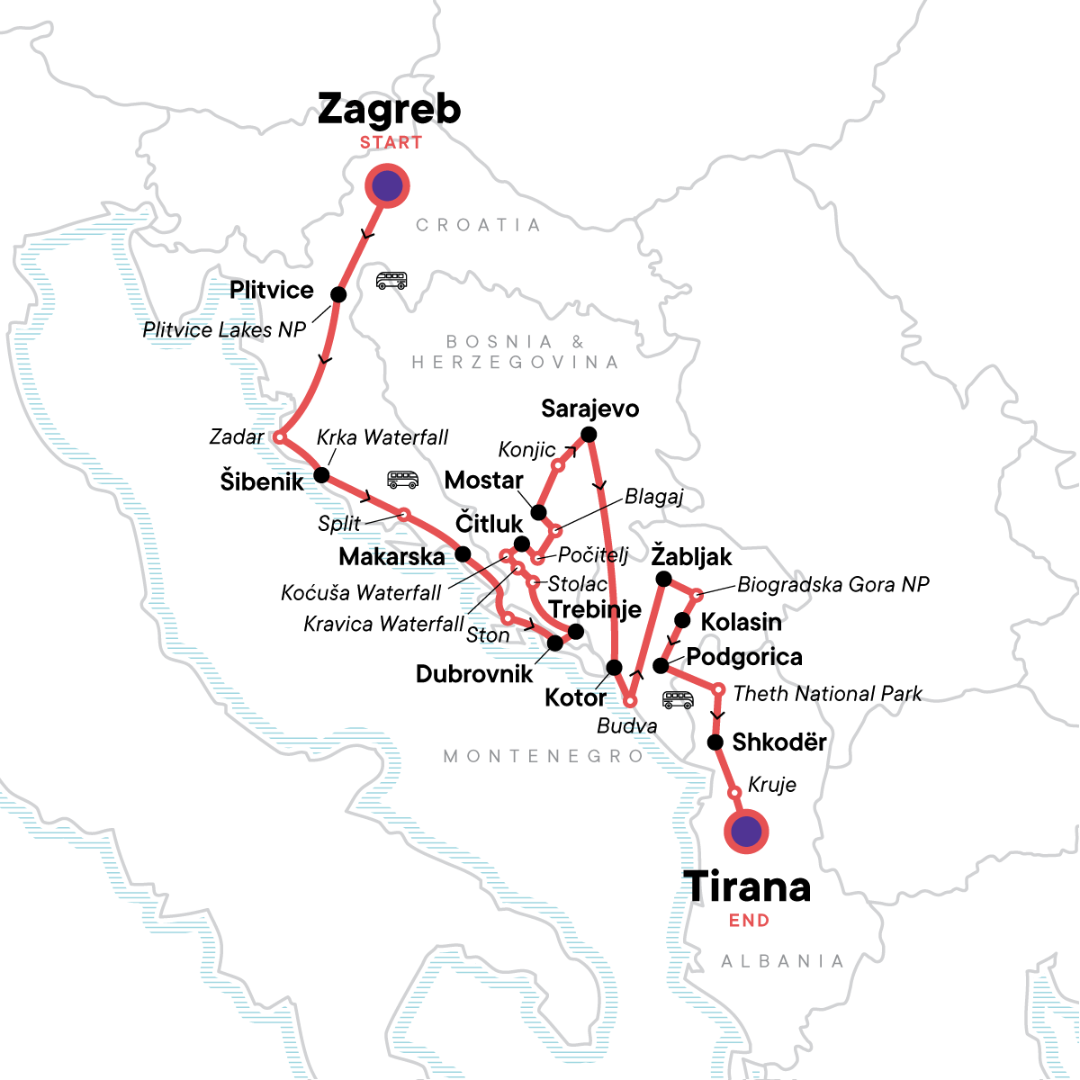 Classic Balkans:  Zagreb to Tirana