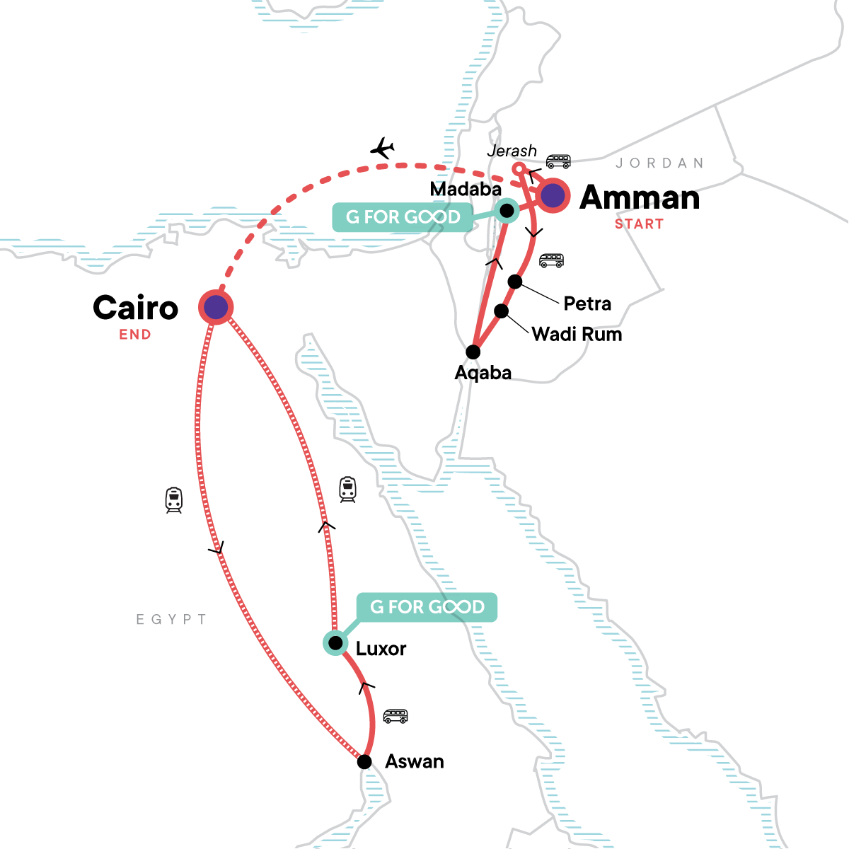 Jordan and Egypt: Ancient Ruins, Desert Dunes & Iconic Wonders
