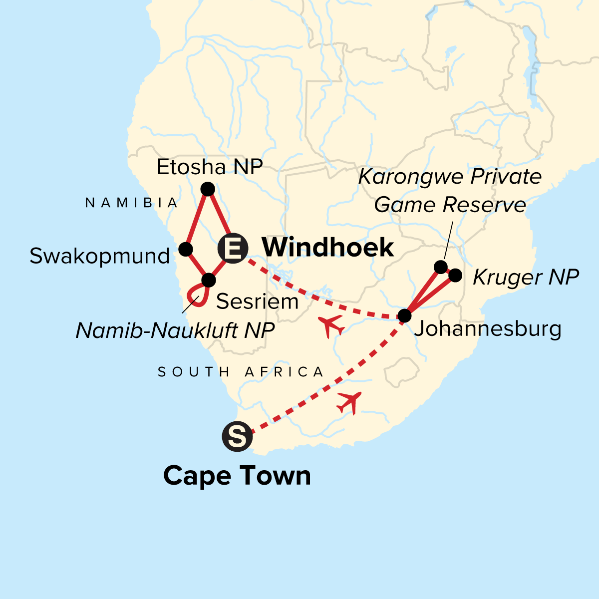 Journeys: Cape Town, Kruger & Namibia