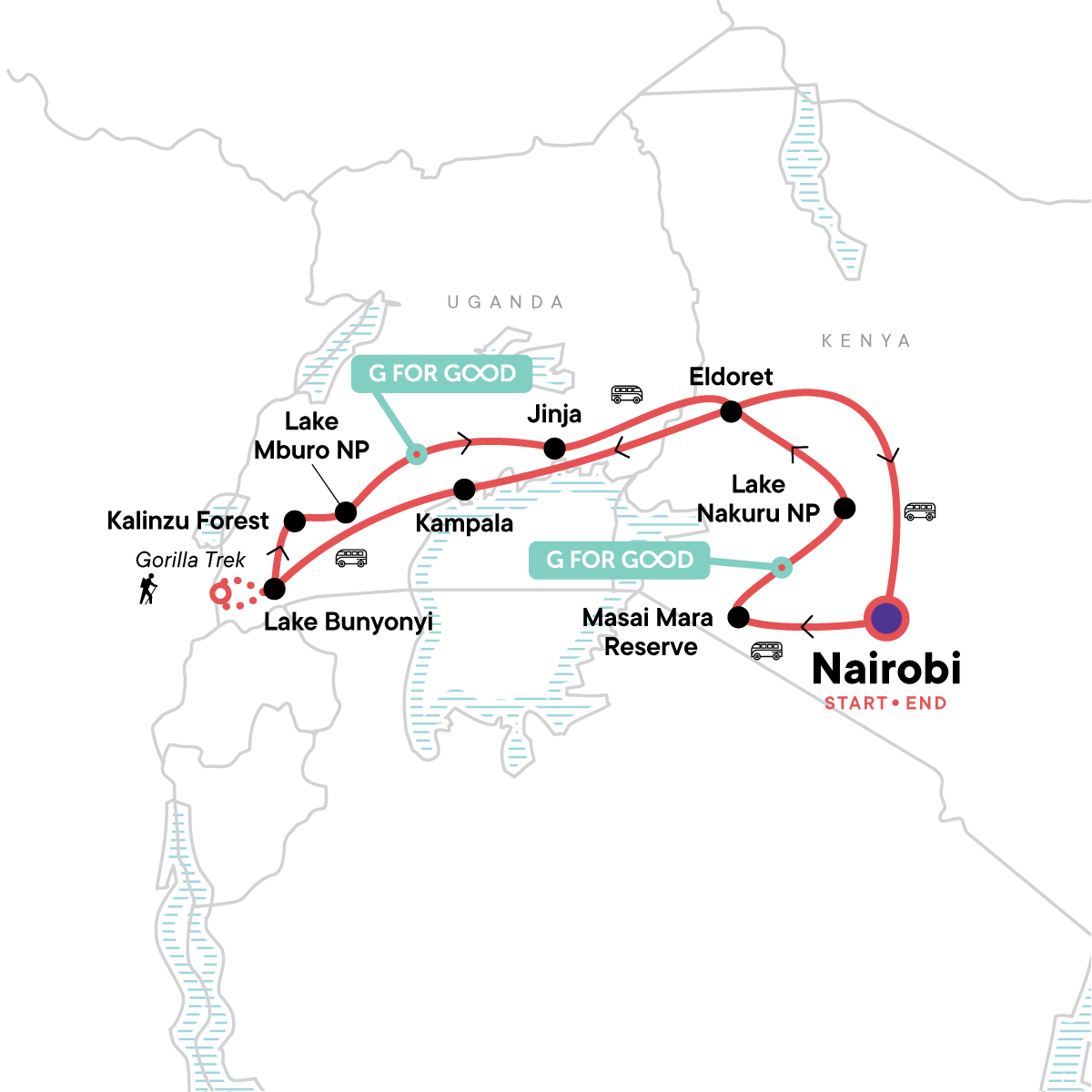 Kenya & Uganda Gorilla Overland: Forests & Wildlife Spotting