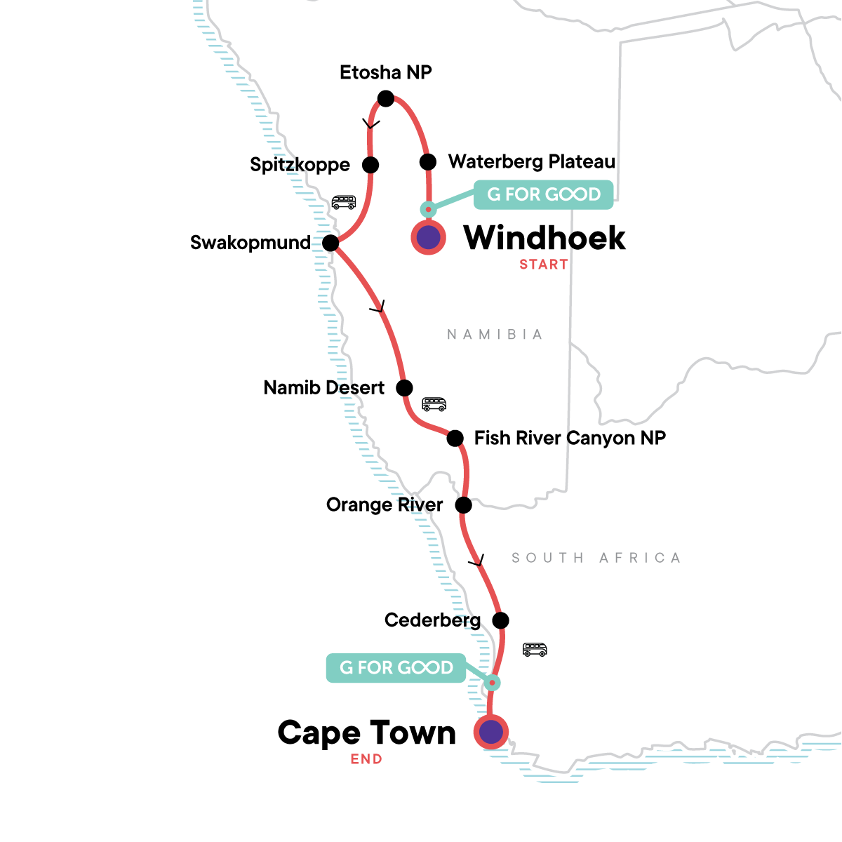 Namibia to Cape Town Overland Safari