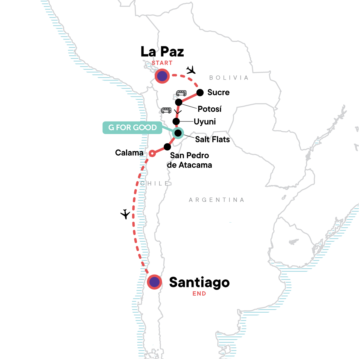 South America: La Paz, Santiago & the Uyuni Salt Flats