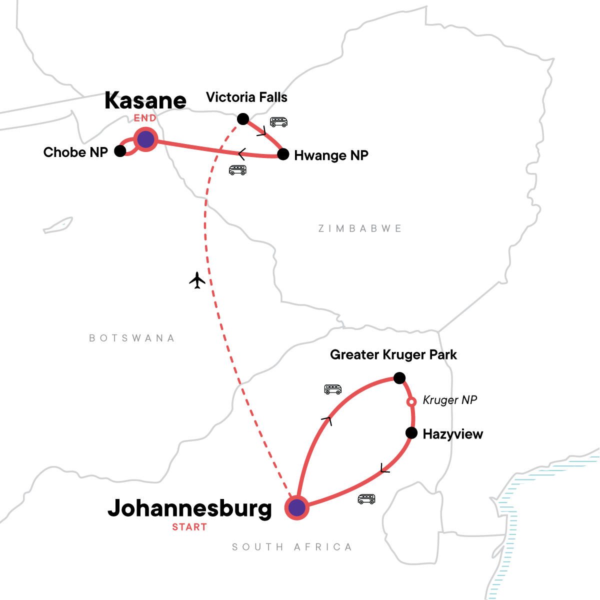 Southern Africa Safari: Kruger, Victoria Falls, Hwange & Chobe