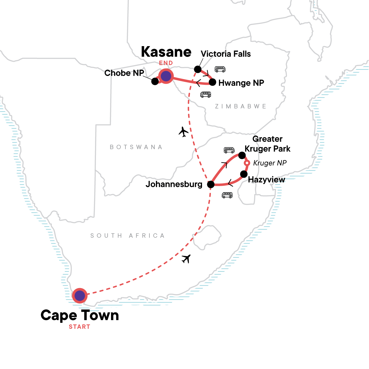 Best of Africa’s Wildlife: Cape Town, Kruger, Hwange, & Chobe