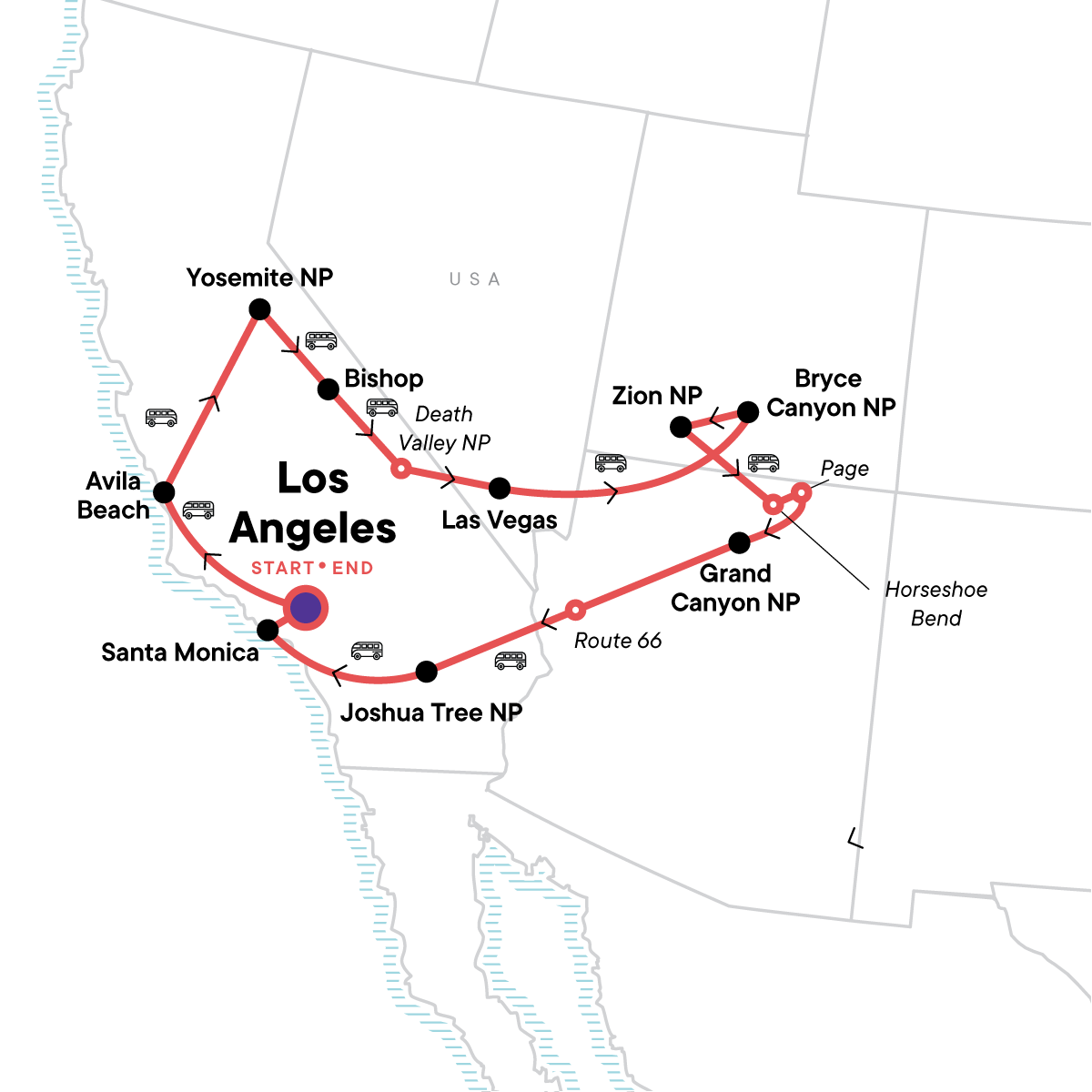 Best of the West Road Trip: California, Utah & Vegas Bright Lights