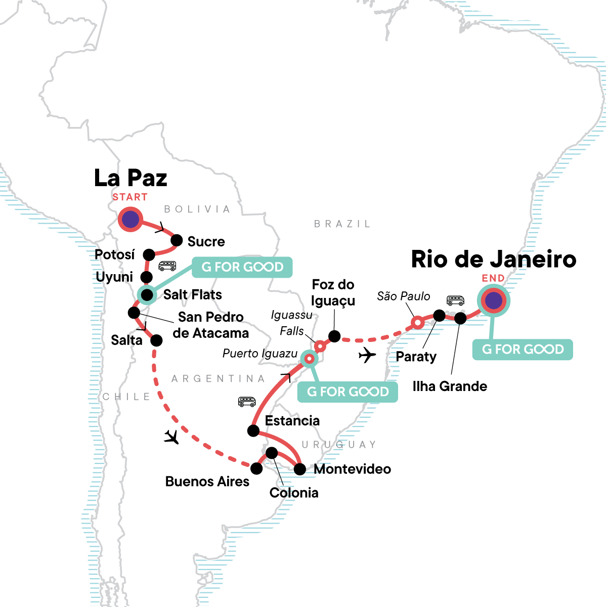 Bolivia to Brazil: Highlands & Coastlines
