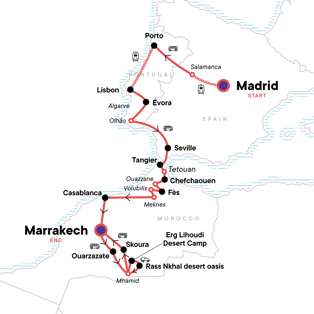 Spain, Portugal & Morocco: North to South with Marrakech