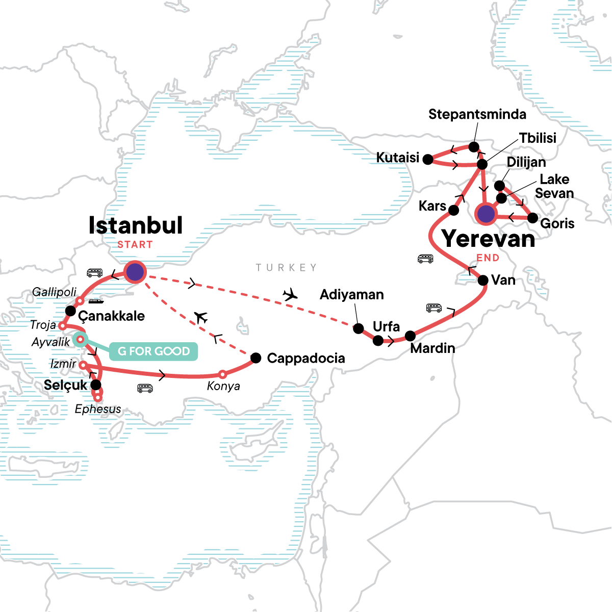 Turkey, Georgia & Armenia Encompassed