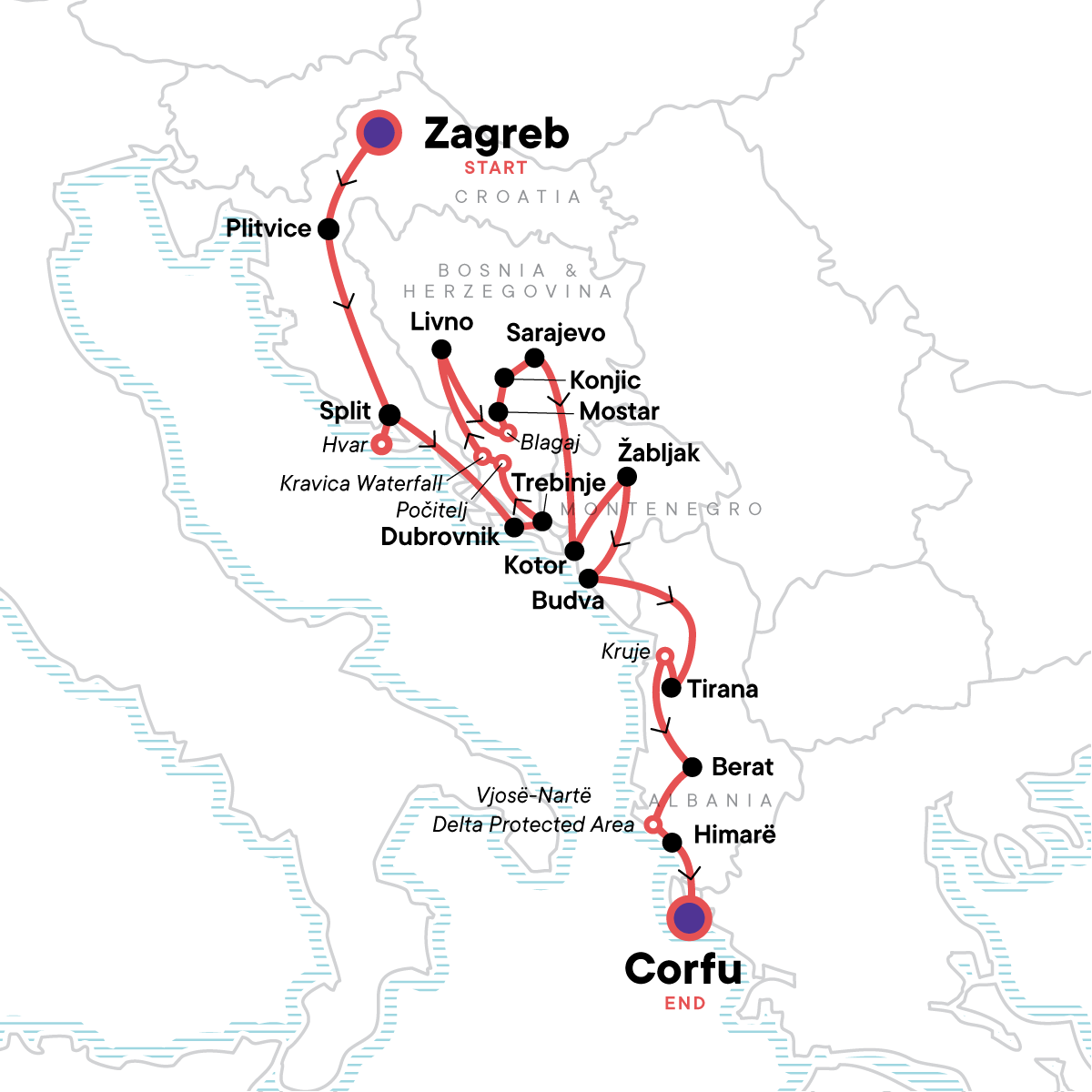 Zagreb to Corfu: Epic Hikes & Medieval Fortresses